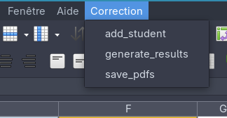 Menu Correction